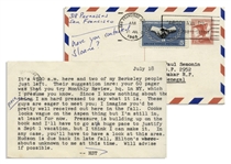 Hunter S. Thompson 1965 Letter With Handwritten Annotations -- Thompson References His Hells Angels Book: ...Pressure is building up on the book and Ill have to go at a huge pace...